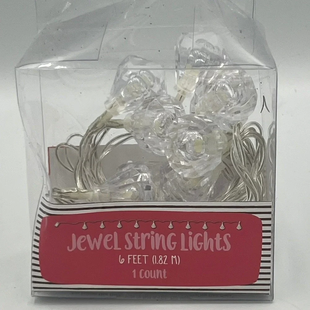 Target Jewel String Lights Home 6ft Clear Brand New Battery Operated 234-04-0321